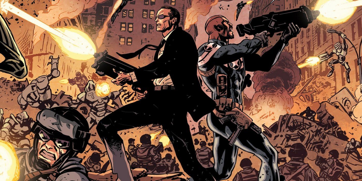 Phil Coulson and Nick Fury Agents of SHIELD
