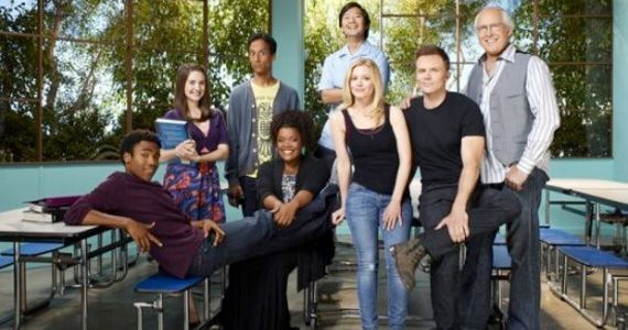Community Season 3 Cast in the Cafeteria