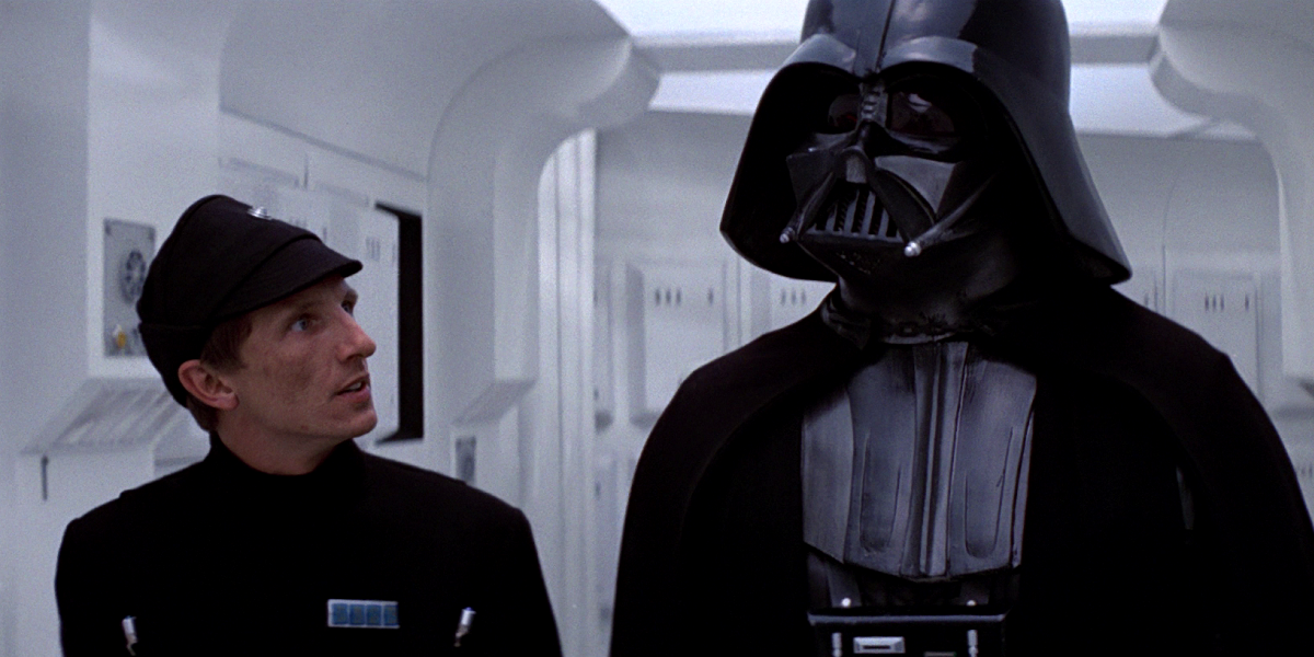Darth Vader with an Imperial officer.