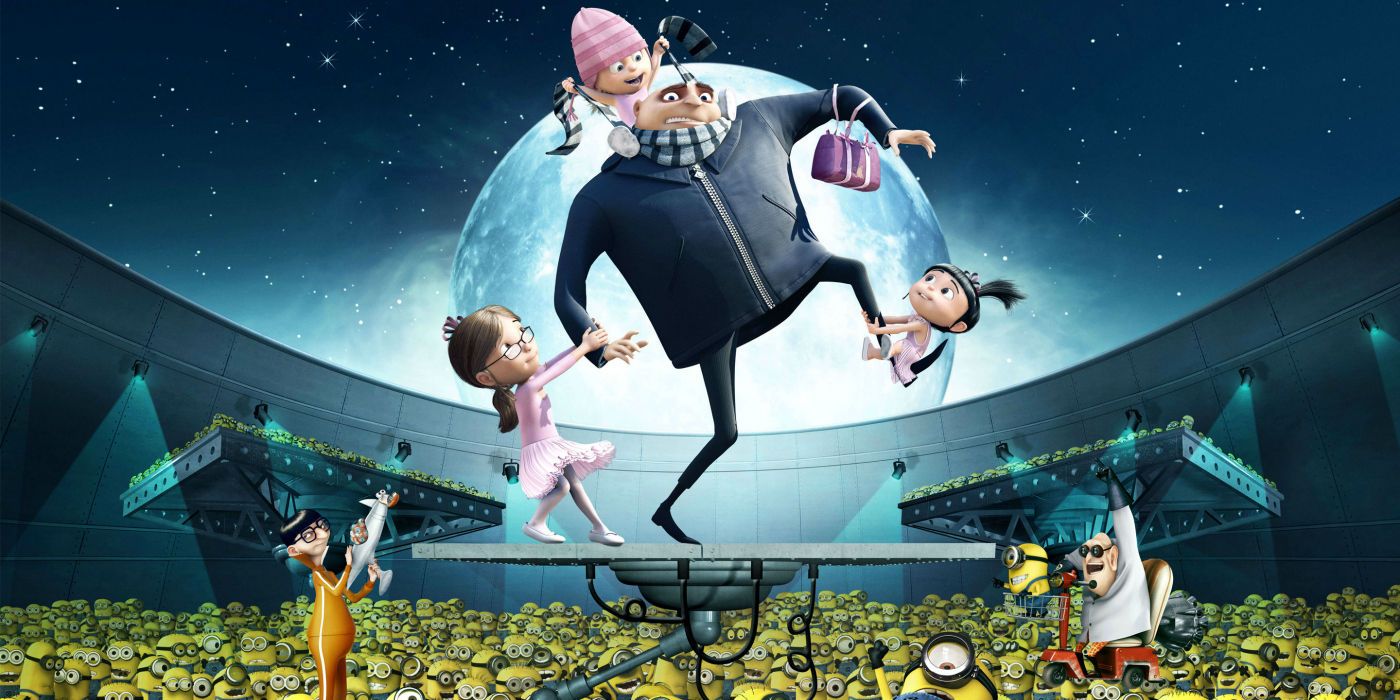 Gru chooses his daughters over stealing the moon in Despicable Me