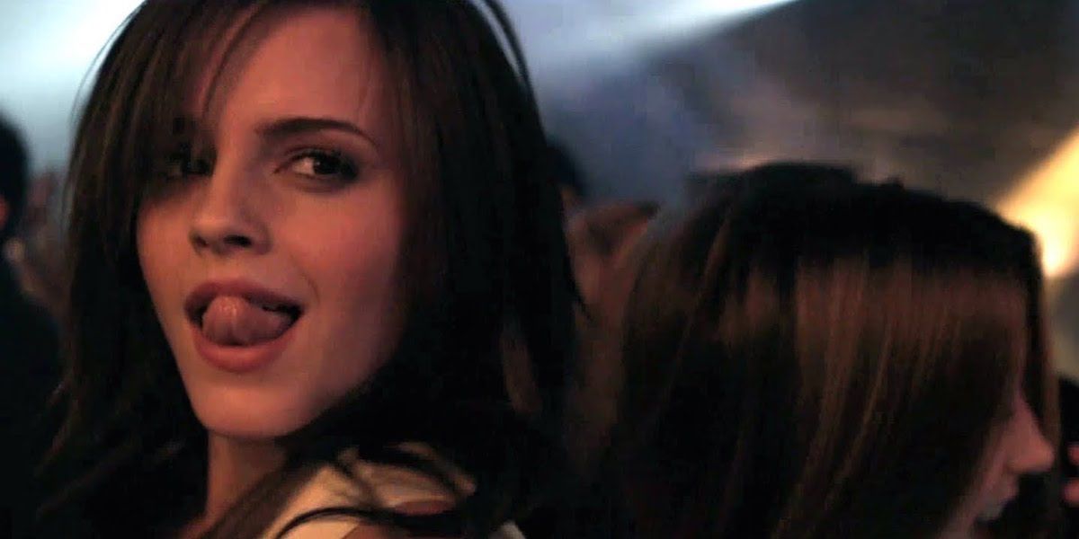 Emma Watson sticking out her tongue in The Bling Ring