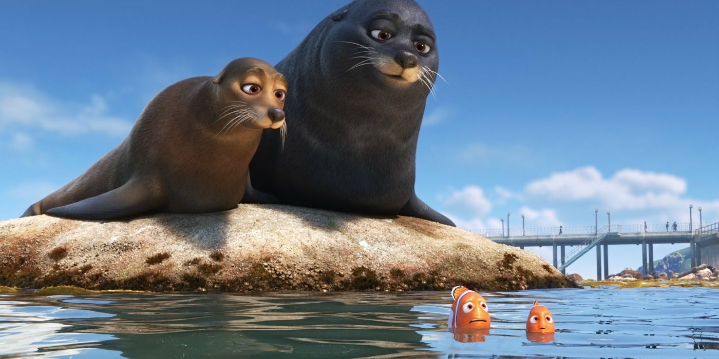 Fluke (Idris Elba) and Rudder (Dominic West) in Finding Dory