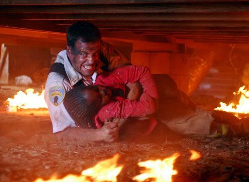 Kirk Cameron rescues a child in Fireproof