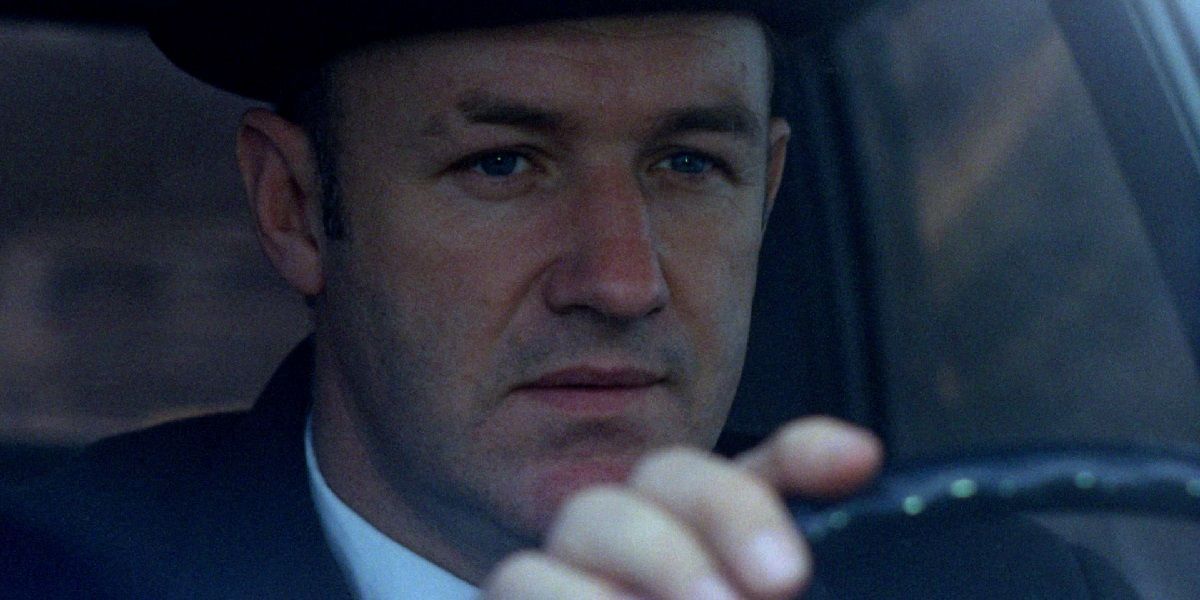Gene Hackman driving a car in The French Connection