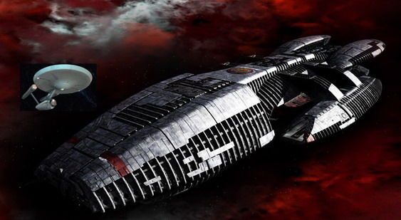 USS Enterprise Faces The Battlestar Galactica