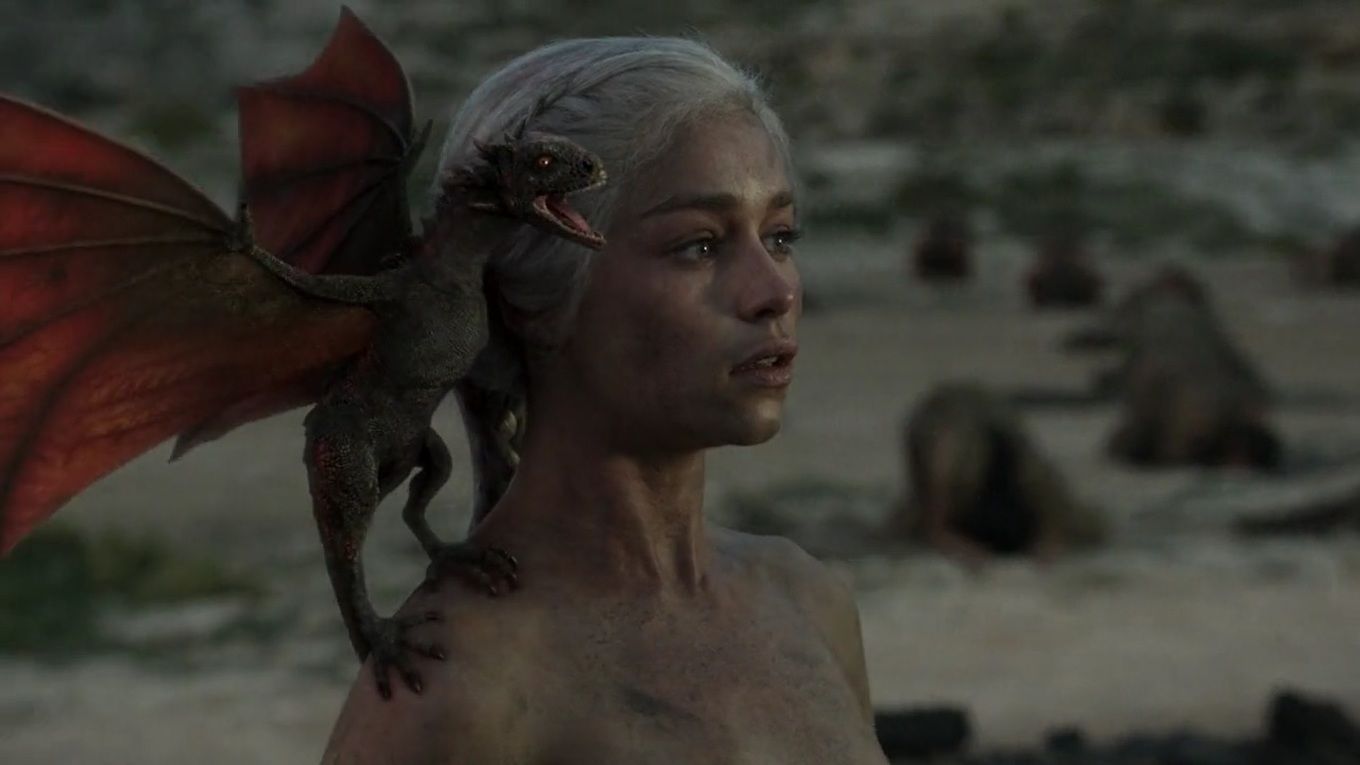 Game of Thrones season 1 and 6 finale - Dragons