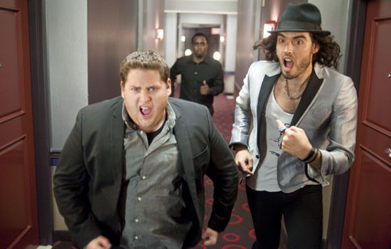 jonah hill and russell brand in get him to the greek review