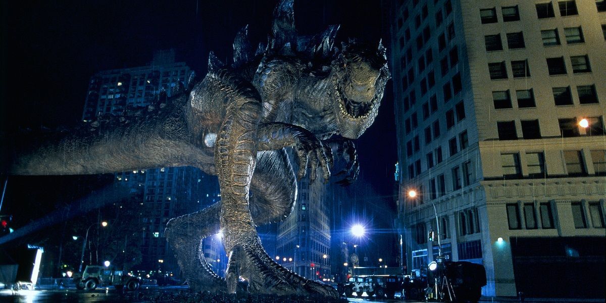 Godzilla ravaging city in Godzilla