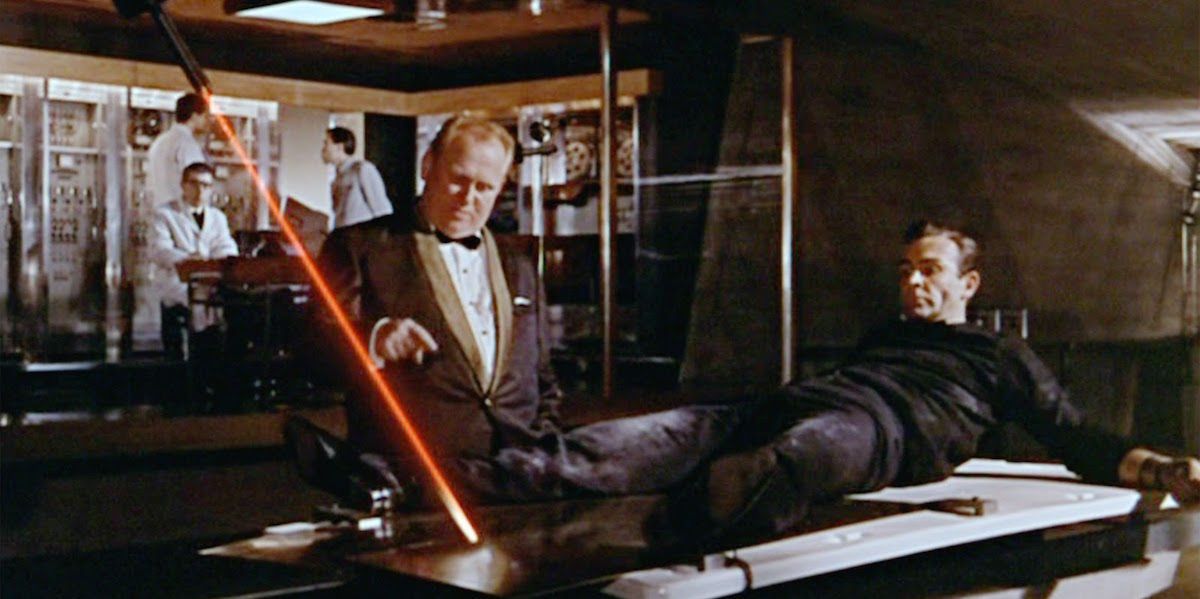 Auric Goldfinger and Sean Connery as James Bond
