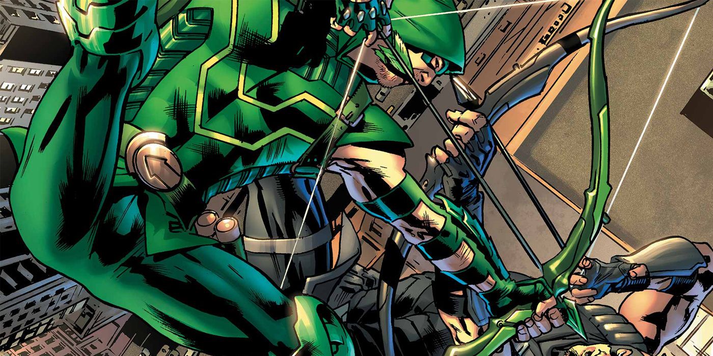 Green Arrow Comic Panel Fighting Close Up