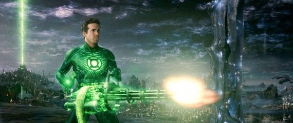 Green Lantern (Ryan Reynolds) Wields a Massive Mini-Gun