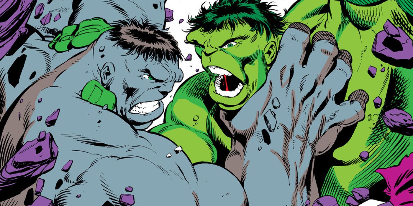 Grey Hulk vs Green Hulk Comic