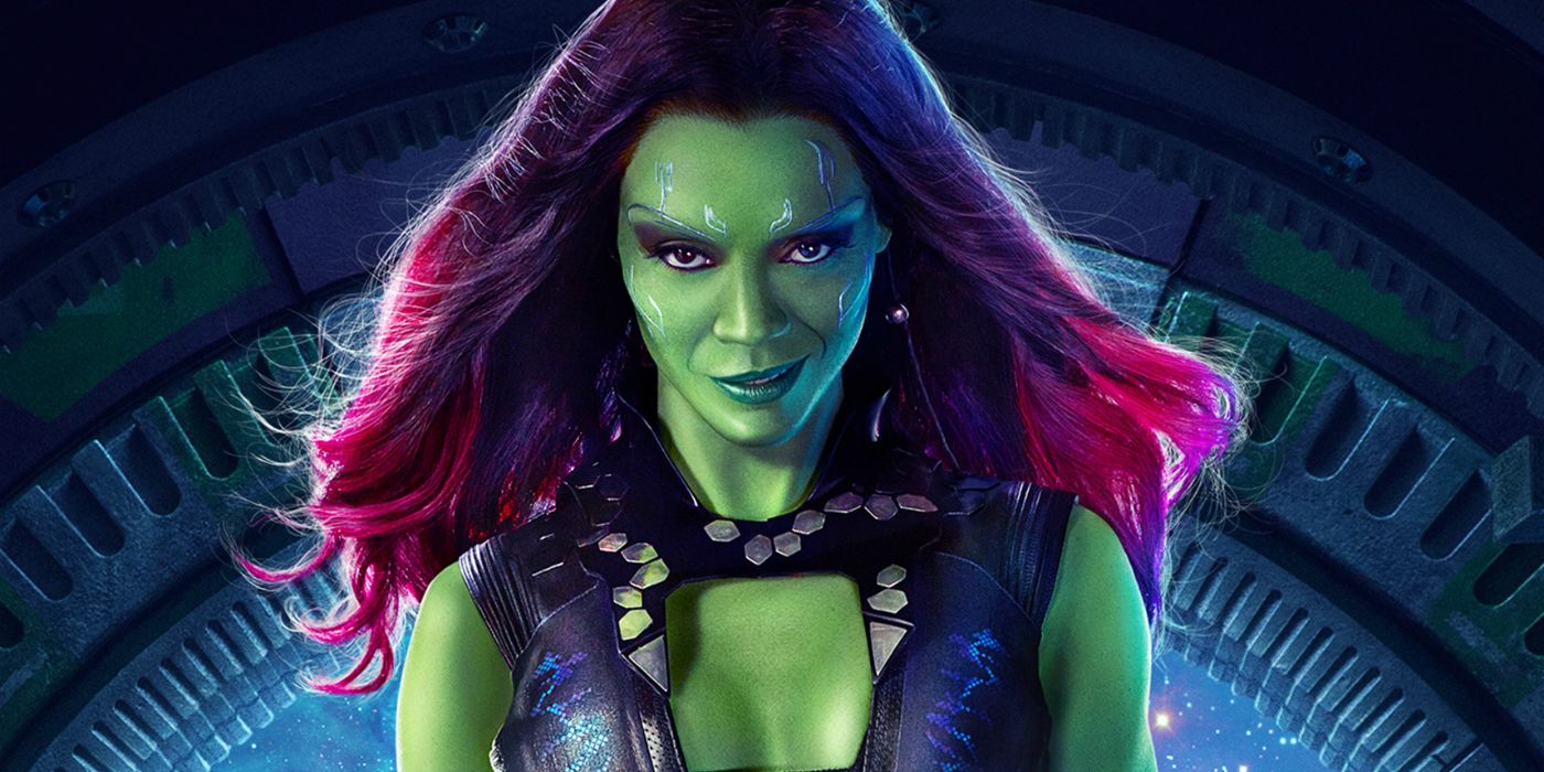 Zoe Saldana as Gamora from Guardians of the Galaxy