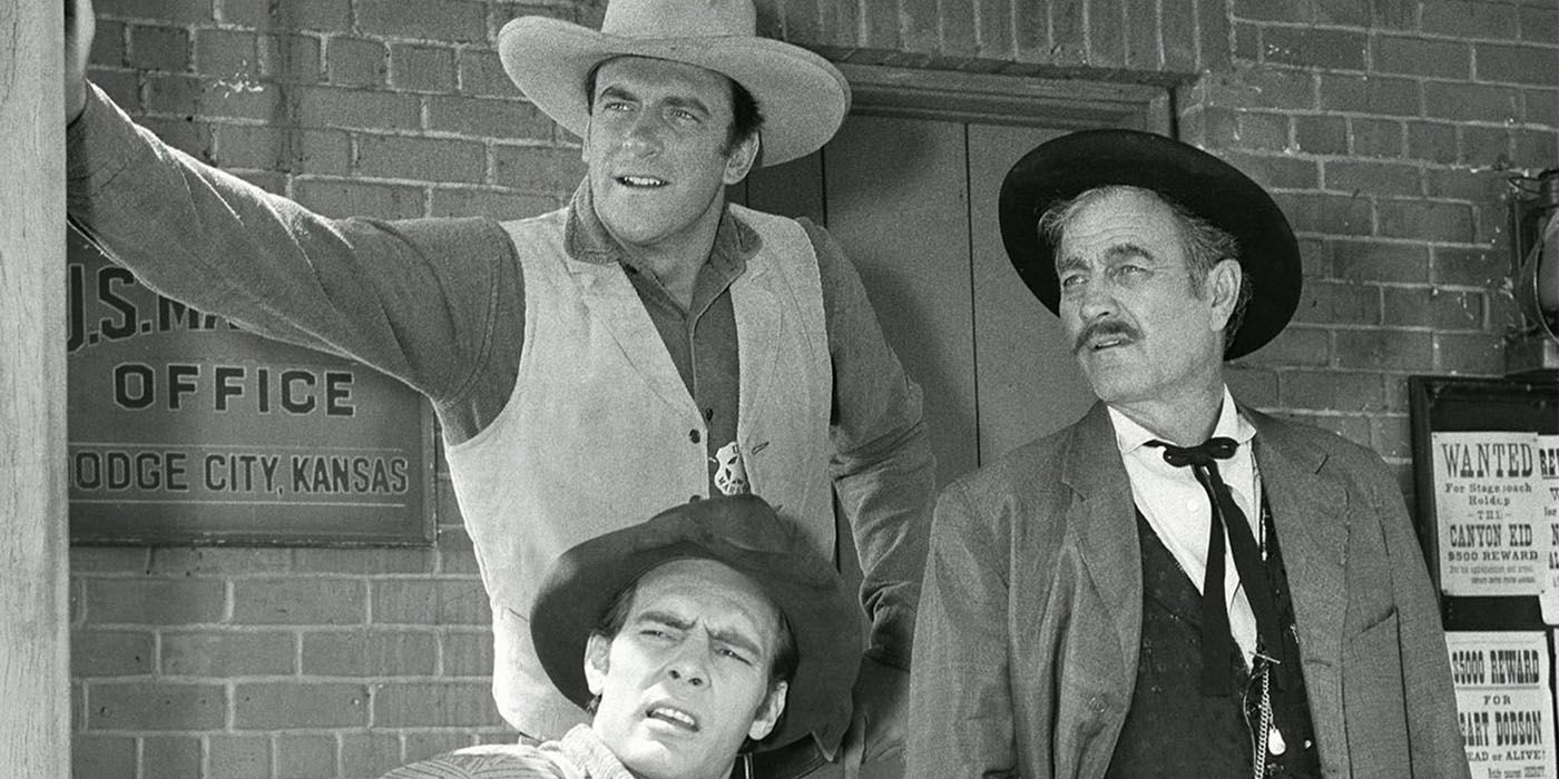 Marshall Dillon and two other men in Gunsmoke