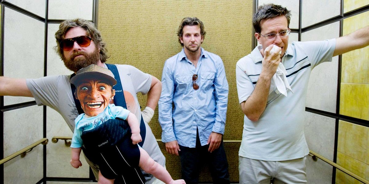 Zach Galifanakis, Bradley Cooper, Ed Helms and Ernest - Most Ridiculous Movie Crossovers