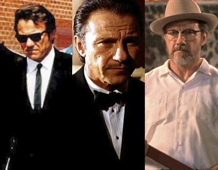 Harvey Keitel in Reservoir Dogs, Pulp Fiction and From Dusk Till Dawn