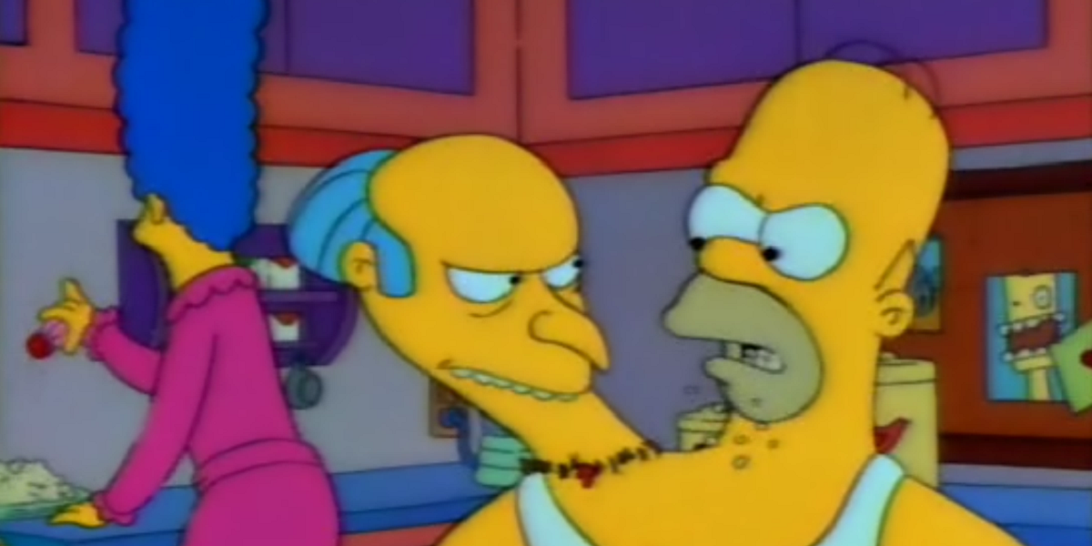 Homer with Mr. Burns' Head - Reasons Simpsons Better Than Family Guy