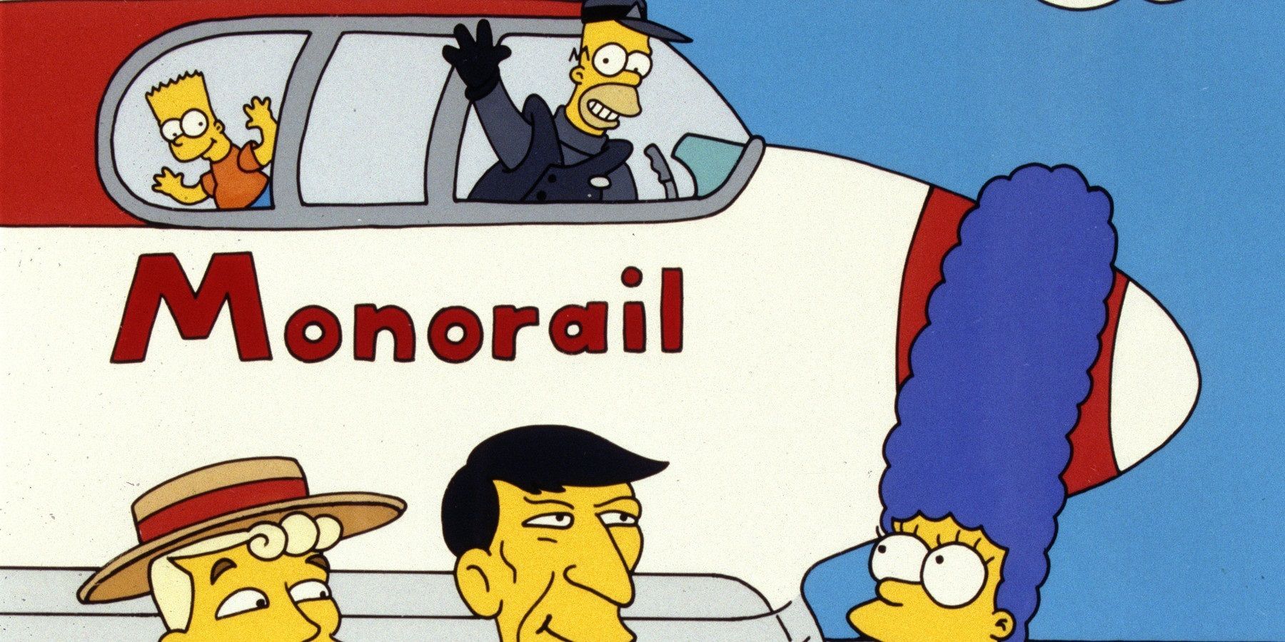 Homer Simpson driving the monorail