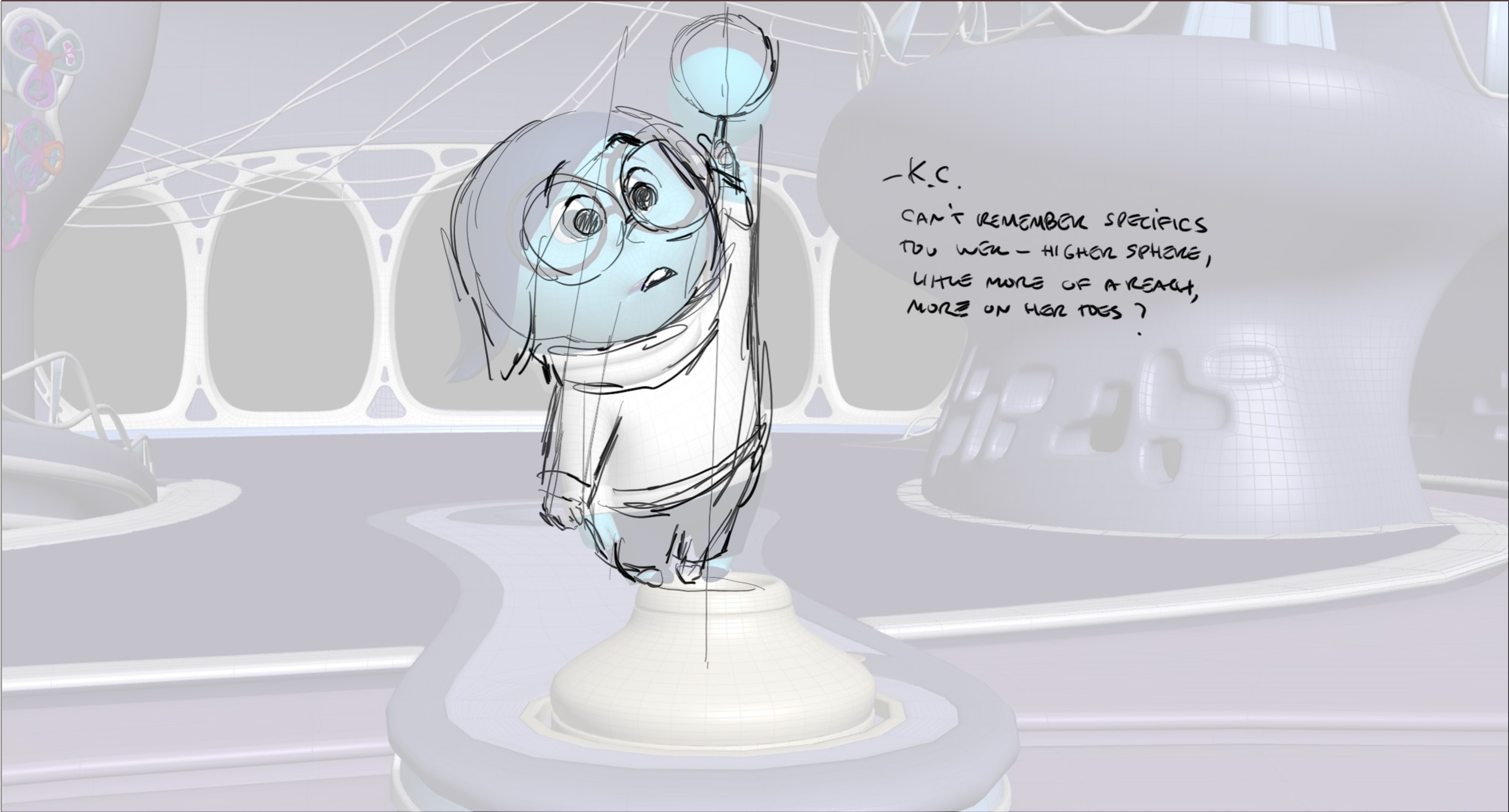 Inside Out Sadness with happy memory concept art