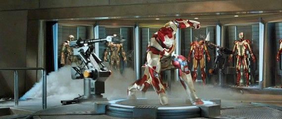 Iron Man 3 arrives at his lab