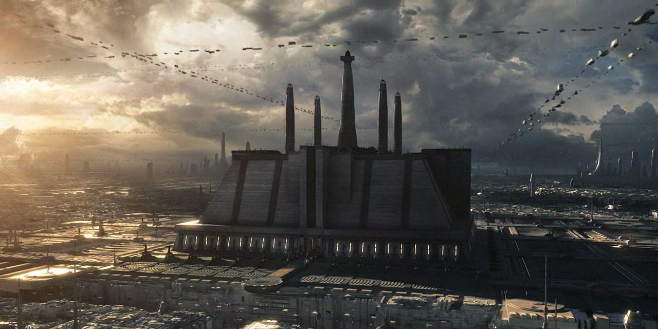 The Jedi Temple in Coruscant in Star Wars.