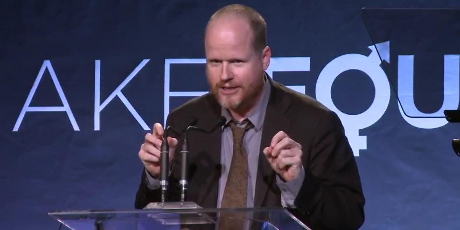 Joss Whedon speaking at Equity Now