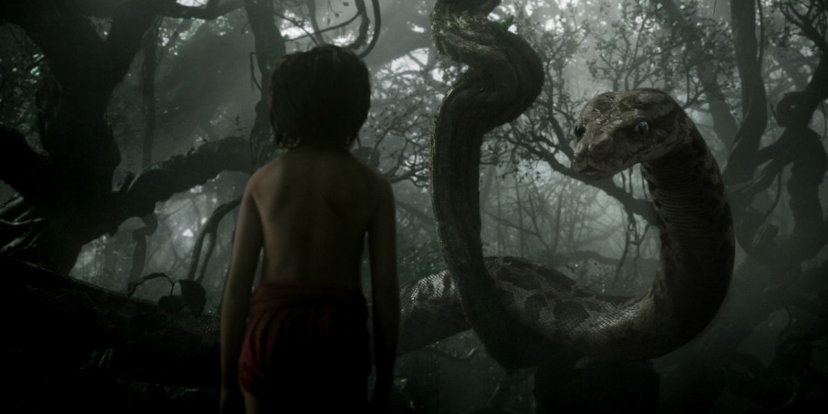 The Jungle Book - Mowgli (Neel Sethi) and Kaa (Scarlett Johansson)