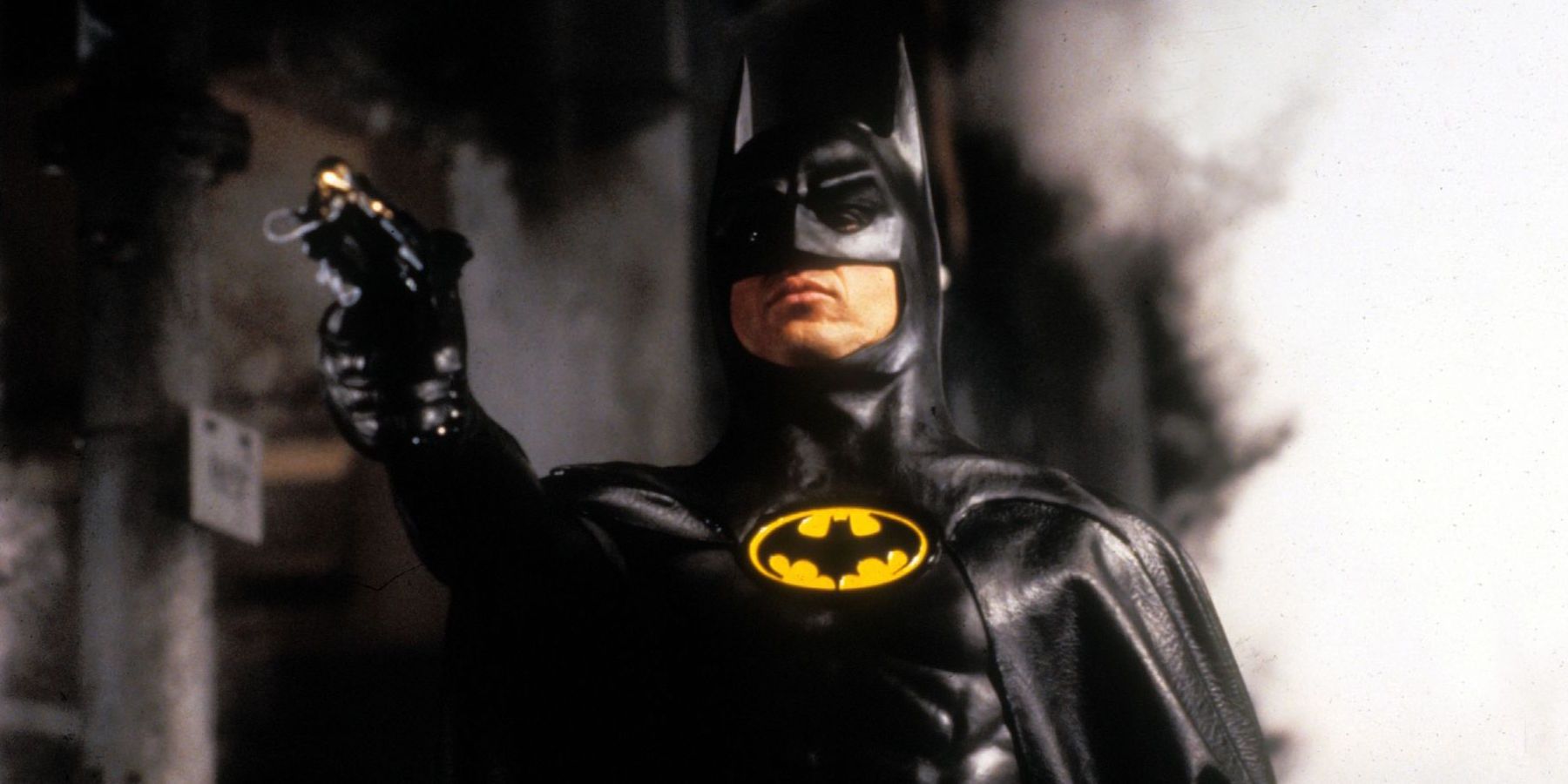 Keaton in Batman costume