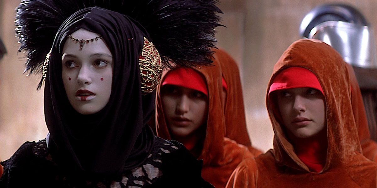 Sabé acting as a decoy for admé who is posing as her own handmaiden in The Phantom Menace