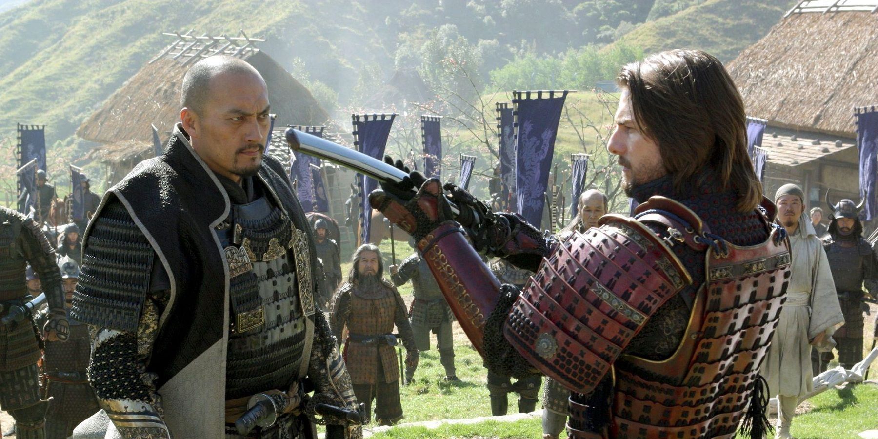 Ken Watanabe in The Last Samurai faces down Tom Cruises' character