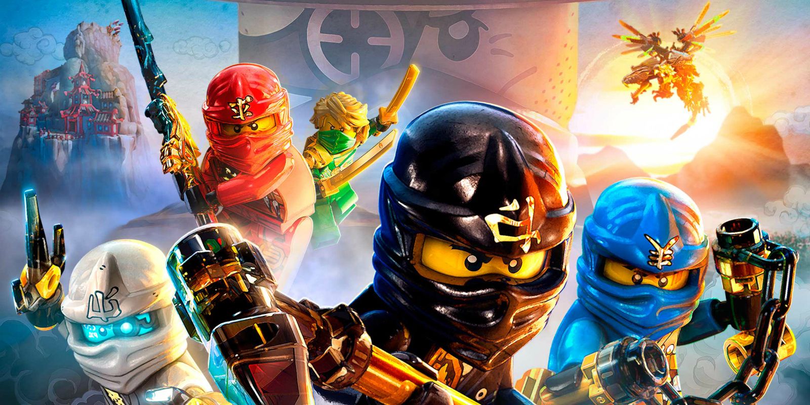 Collage of characters from the LEGO Ninjago Movie