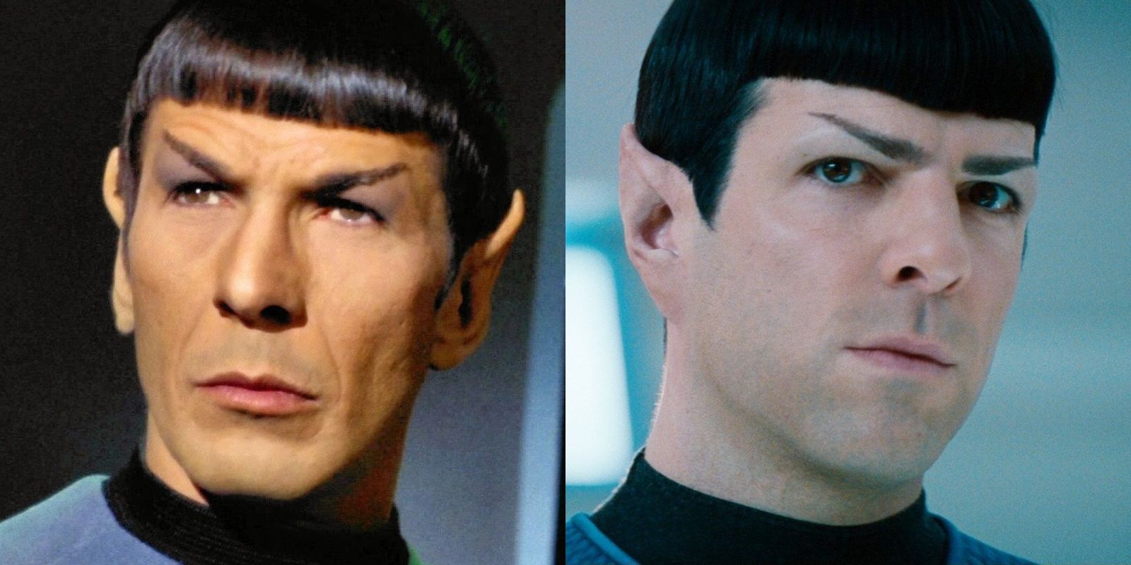 Leonard Nimoy and Zachary Quinto as Star Trek's Spock.