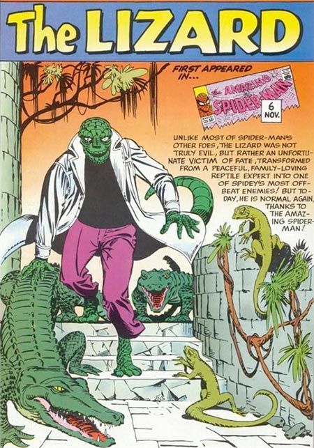 amazing spider man comic book lizard