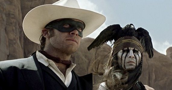 Armie Hammer and Johnny Depp in the trailer for Lone Ranger