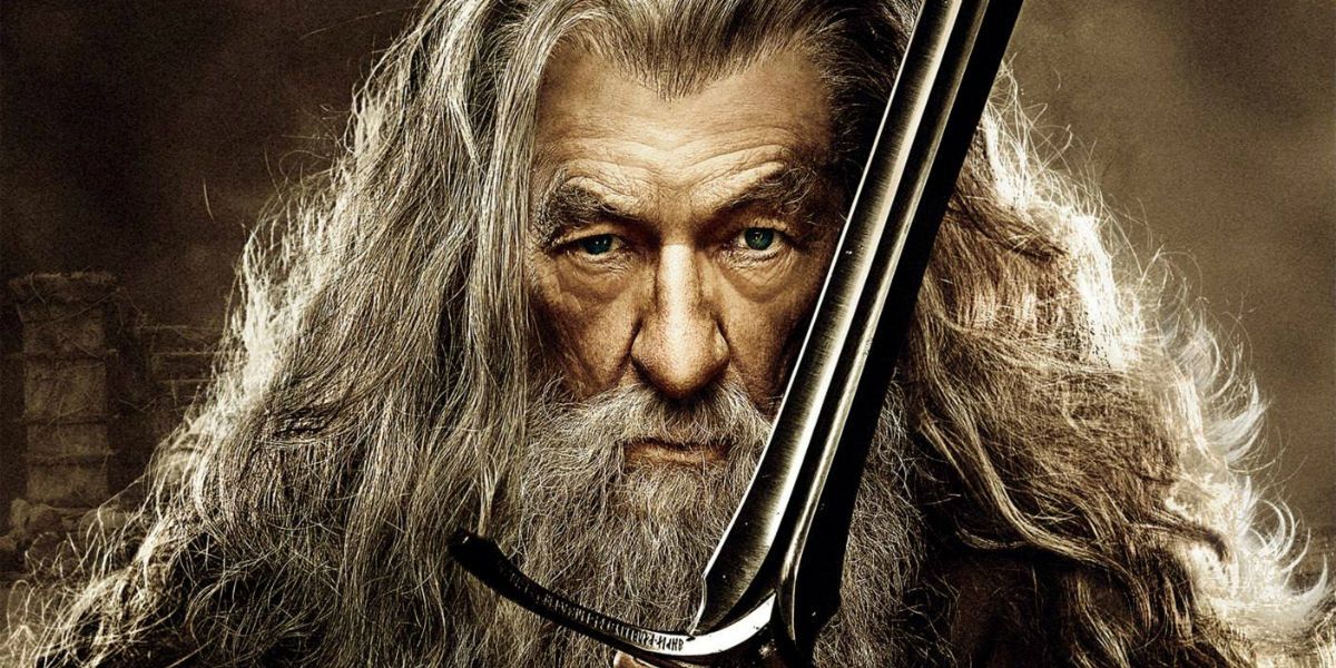 Ian McKellen as Gandalf in a poster for The Hobbit trilogy