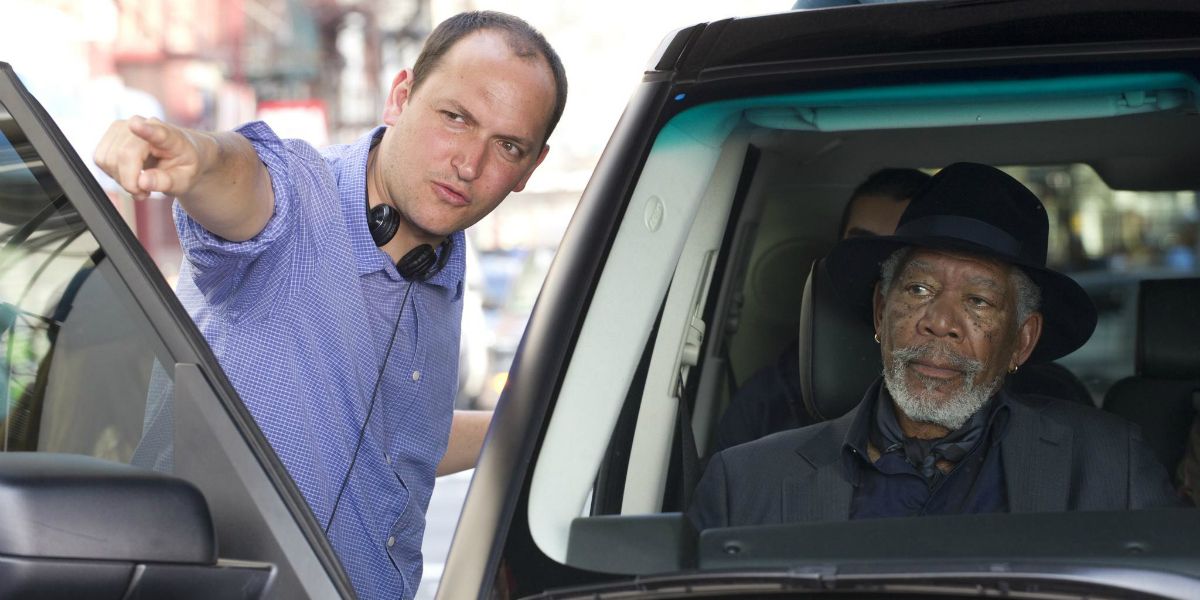 Louis Leterrier directing Morgan Freeman in Now You See Me