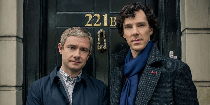 Sherlock costars Martin Freeman and Benedict Cumberbatch