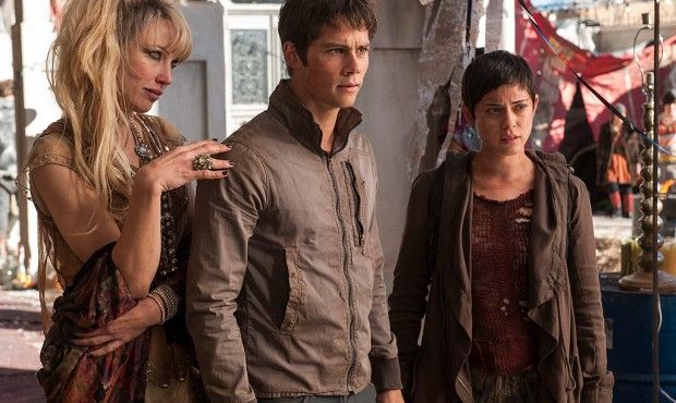 Jenny Gabrielle, Dylan O'Brien, and Rosa Salazar in Maze Runner: Scorch Trials
