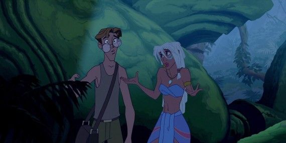 Milo and Kida exploring the ruins in Atlantis