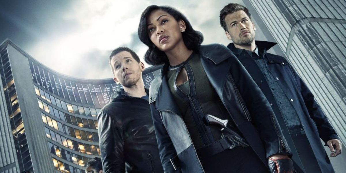 Stark Sands, Meagan Good and Nick Zano from the Minority Report TV show