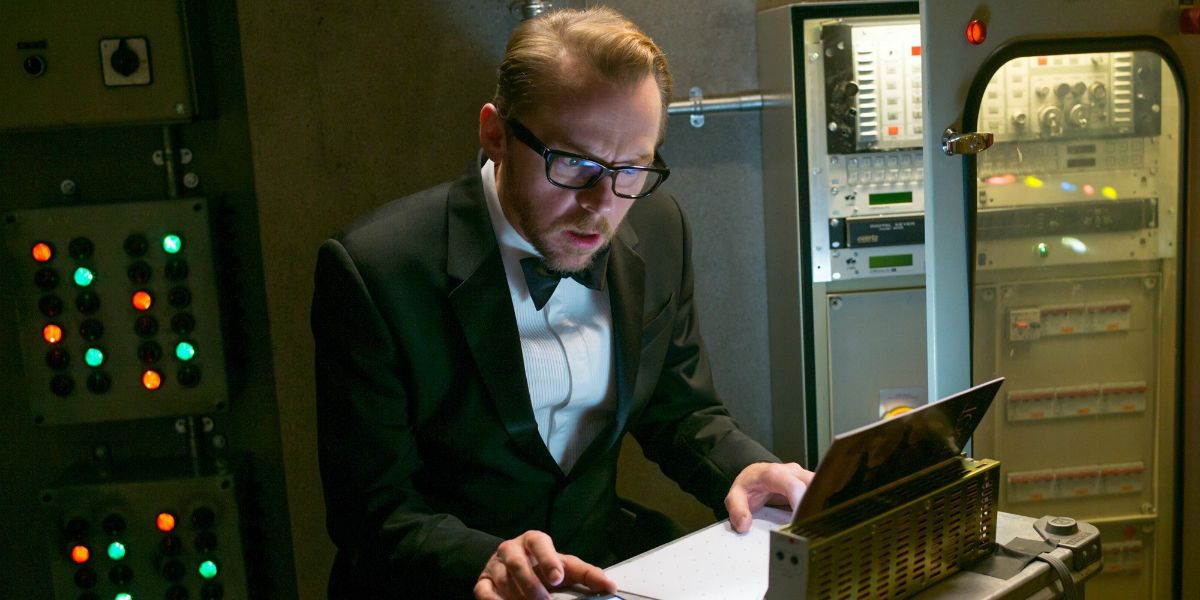 Benji Dunn works on his laptop in Mission Impossible 5