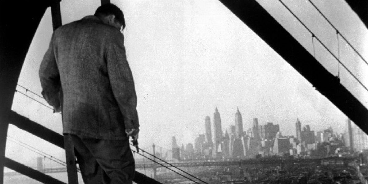 A view of New York from a window in The Naked City