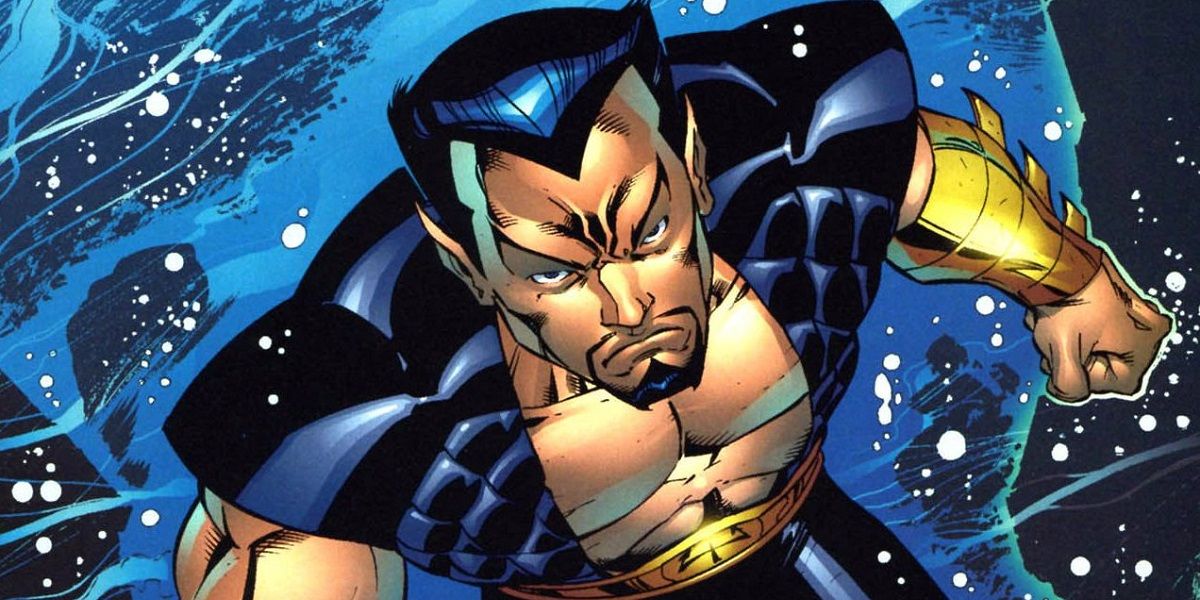 A poster showing Namor from the Marvel comics