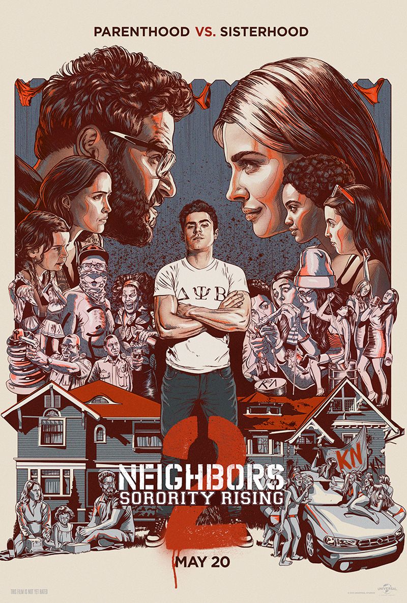 Neighbors 2 Gets a Red Band Trailer & Illustrated Poster