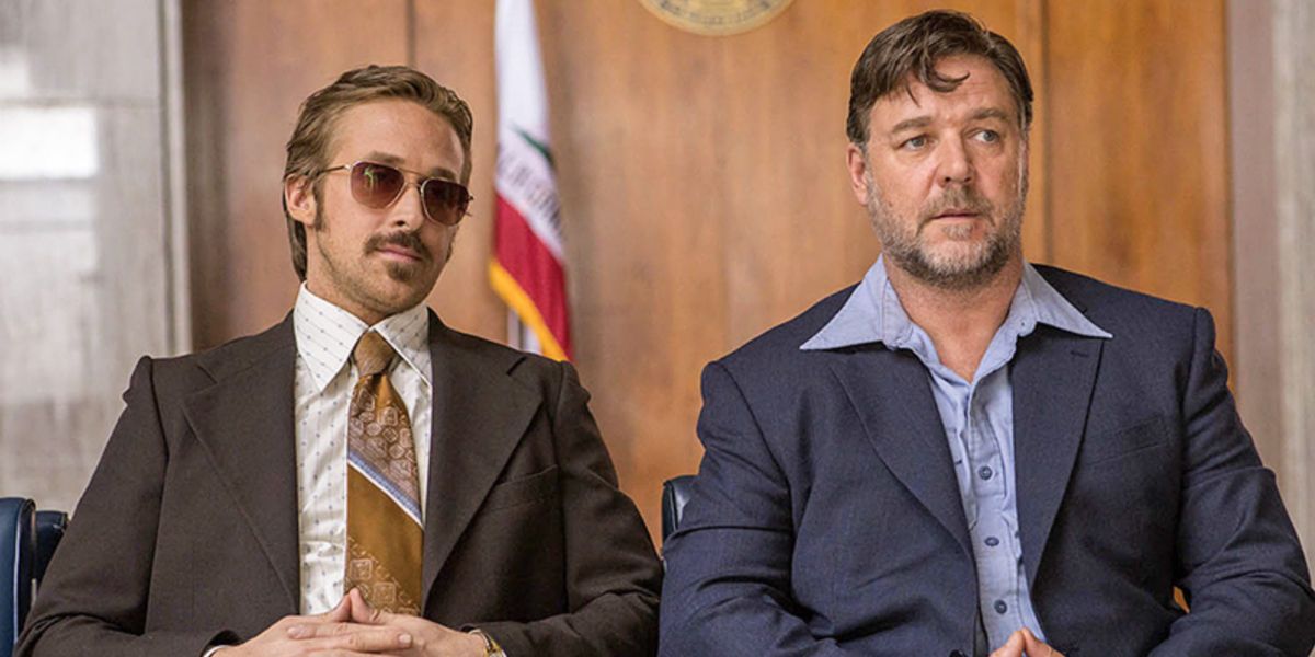 Holland and Jackson sitting side by side in The Nice Guys.