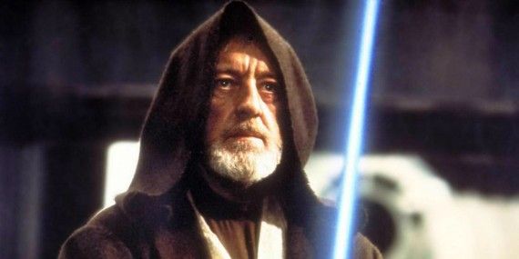 Alex Guiness as Obi-Wan Kenobi in Star Wars (1977)