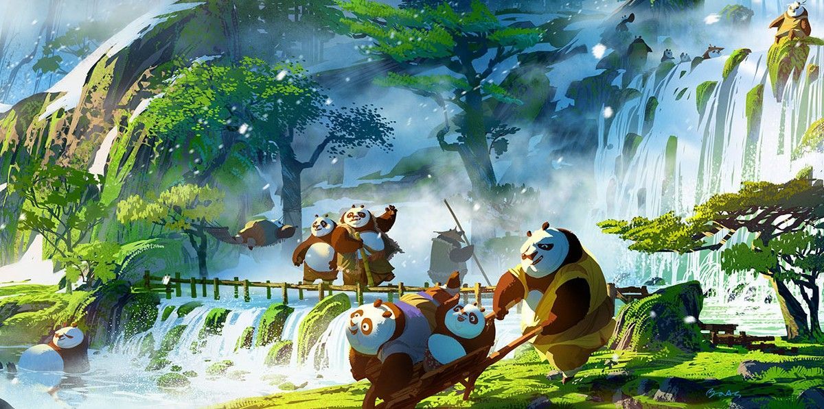 Kung Fu Panda 3 - Panda village concept art