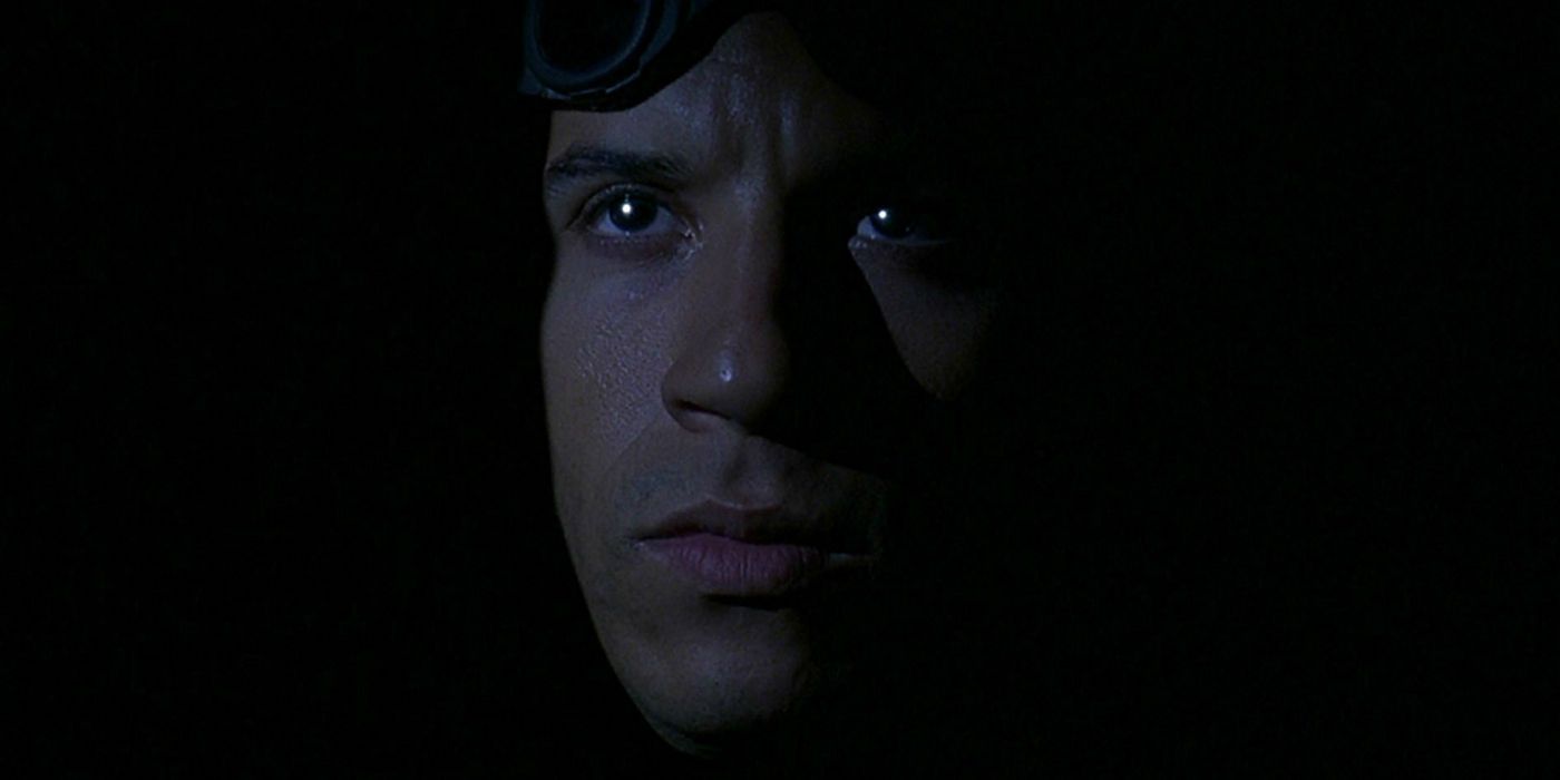 A closeup of Riddick