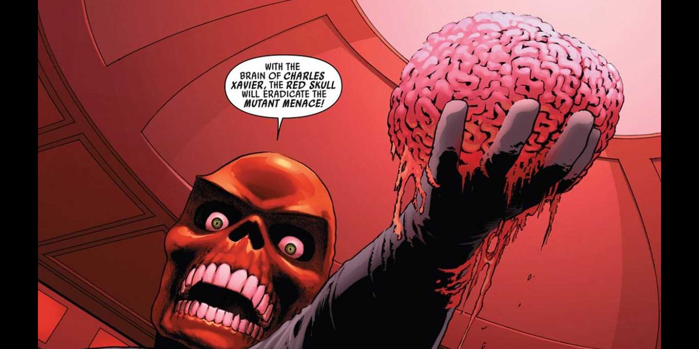 Red Skull Holding Professor X's Brain