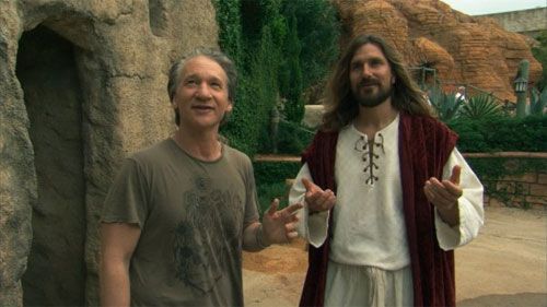 Bill Maher conducts an interview in Religulous